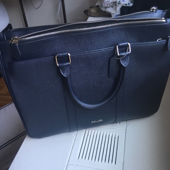 Large Coach navy briefcase - Picture 3 of 3